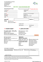 order form Coarse feed Quality-Index